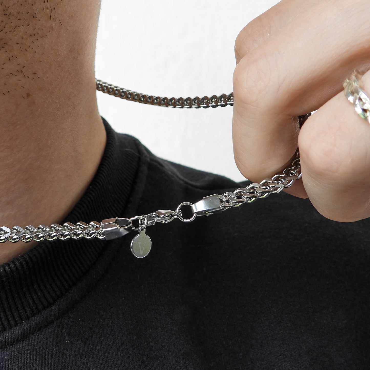 HALSKEDJA I STÅL- FRANCO 4MM SILVER