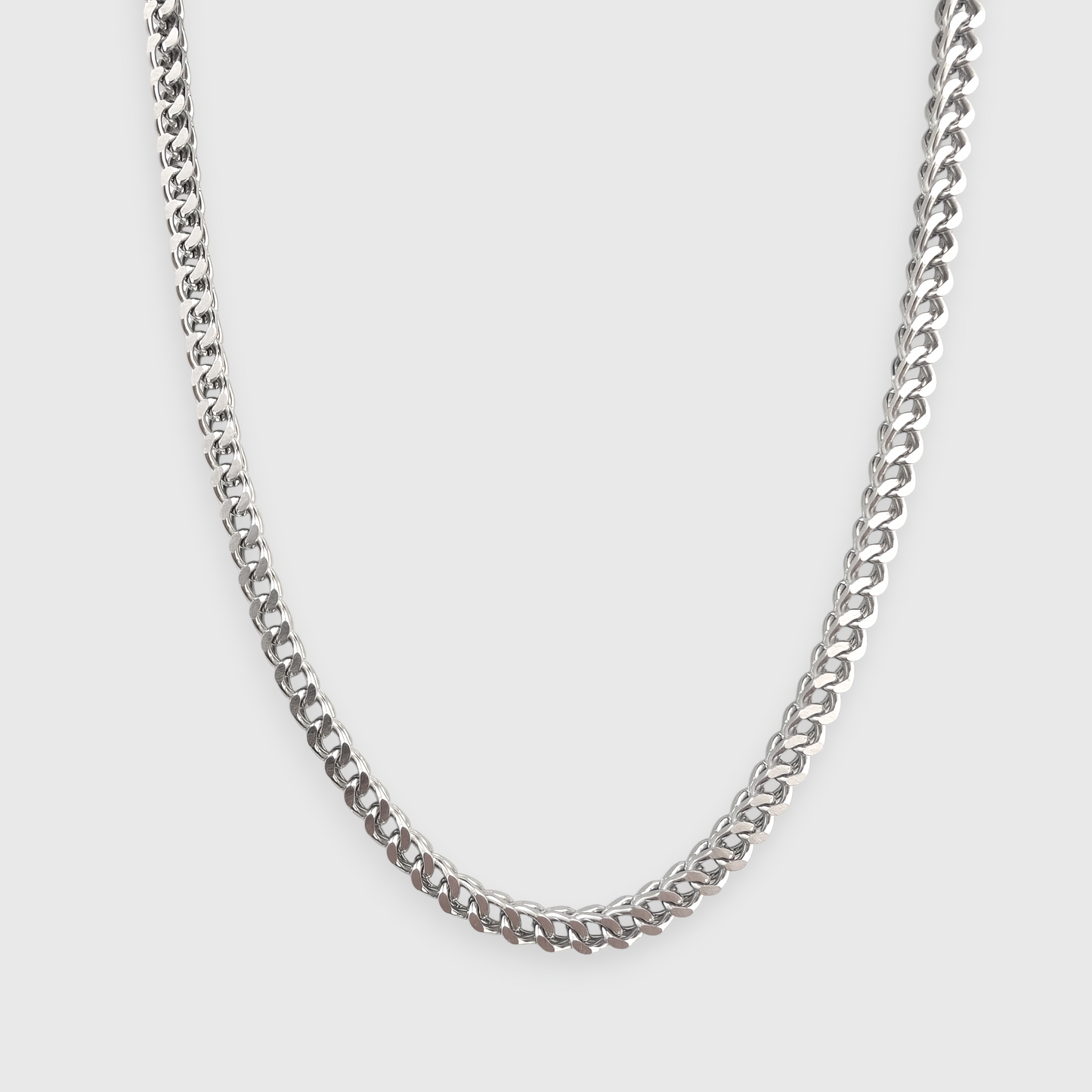 HALSKEDJA I STÅL- FRANCO 4MM SILVER