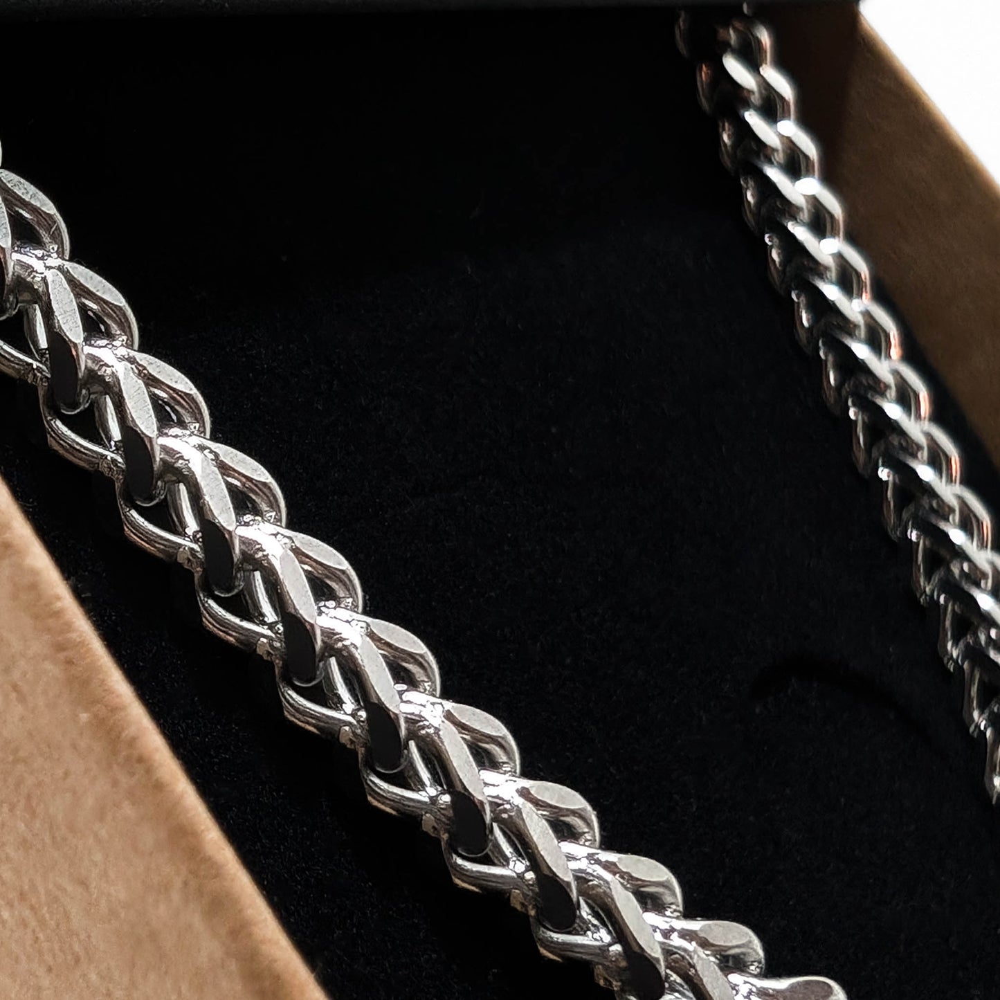 HALSKEDJA I STÅL- FRANCO 4MM SILVER