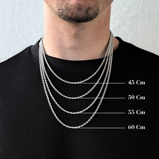 Vilken längd på halsband passar herr? Guide till 45, 50, 55 och 60 cm