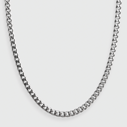 HALSKEDJA - CUBAN 5MM SILVER