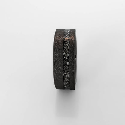 RING - "SILVER FLAKES" TUNGSTEN