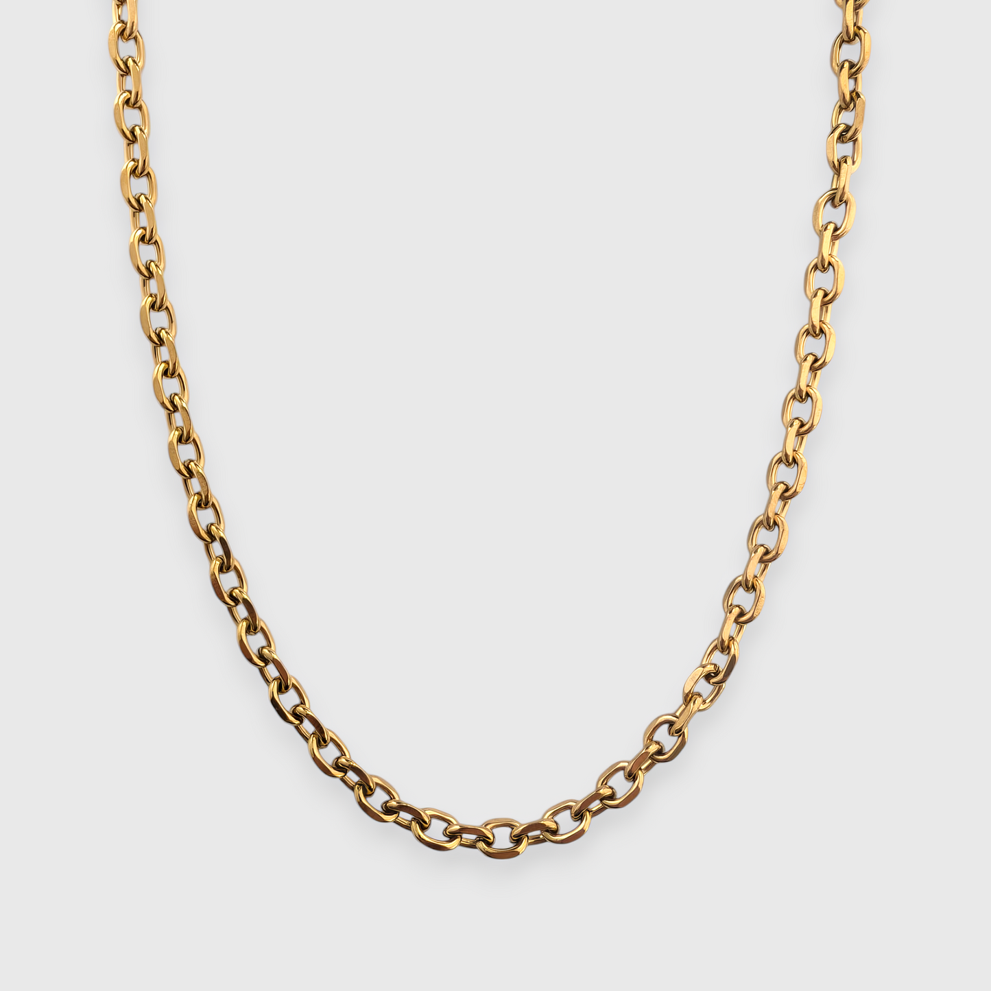 HALSKEDJA I STÅL- ANKAR 5MM GOLD