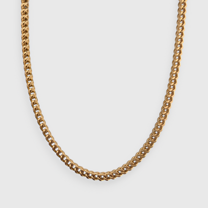 HALSKEDJA I STÅL- FRANCO 4MM GOLD