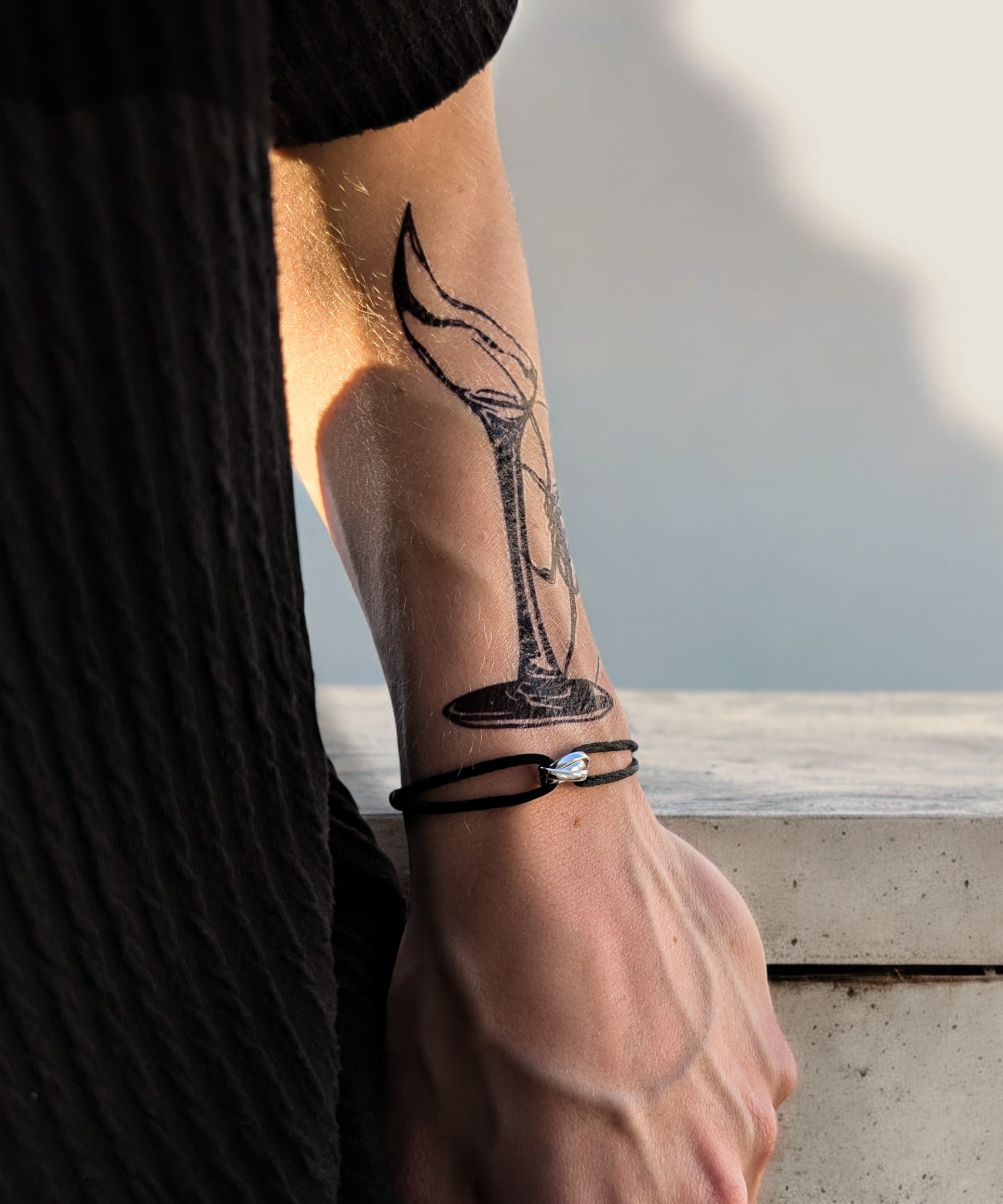 INFINITY BLACK ARMBAND - 925 SILVER