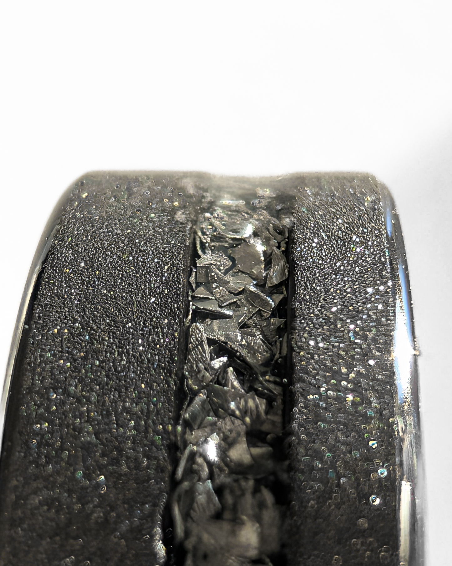 RING - "SILVER FLAKES" TUNGSTEN