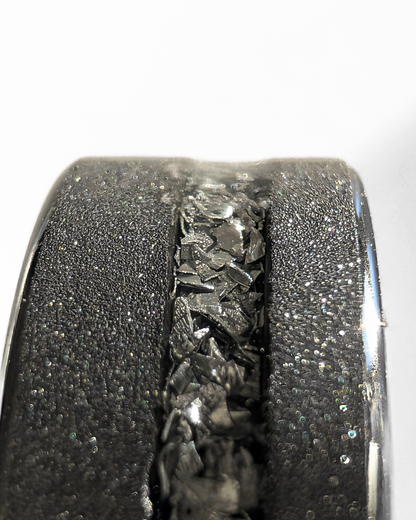 RING - "SILVER FLAKES" TUNGSTEN