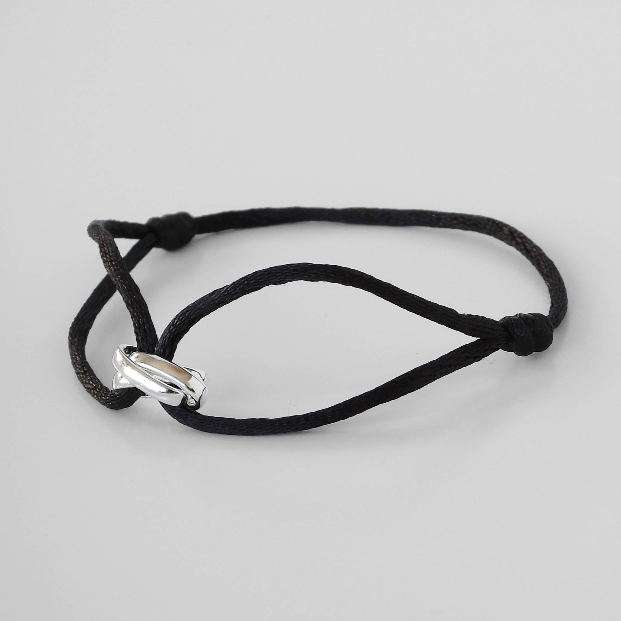 INFINITY BLACK ARMBAND - 925 SILVER