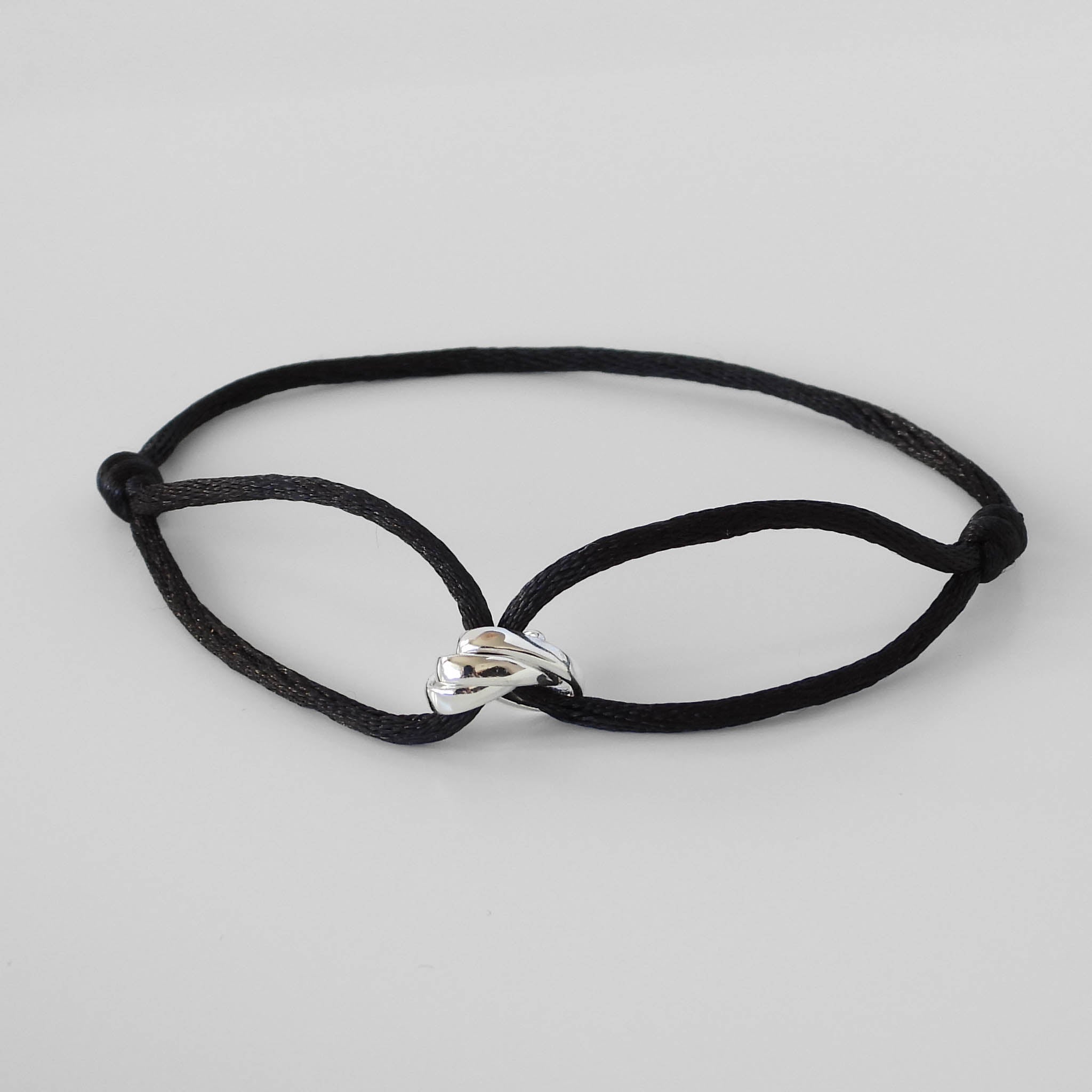 INFINITY BLACK ARMBAND - 925 SILVER