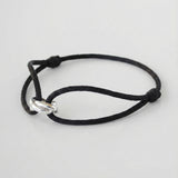 Infinity Black-armband med svart snöre och detalj i 925 silver från Valerci