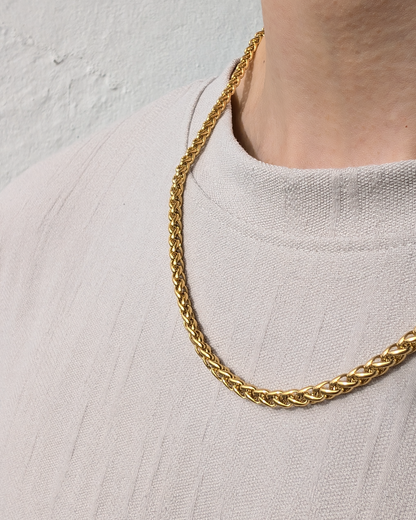 HALSKEDJA I STÅL- FRANCO 4MM GOLD